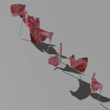 Static flags 3D Model