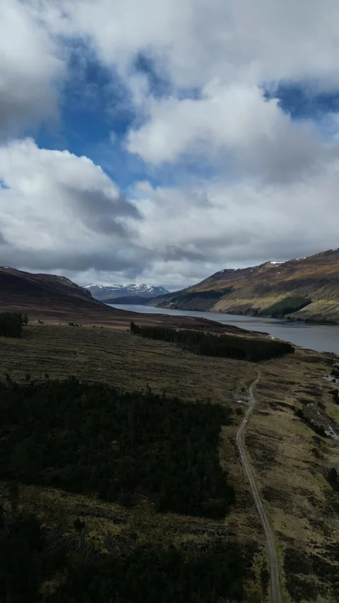 Static forest valley with distant mountains Stock Footage 334380935