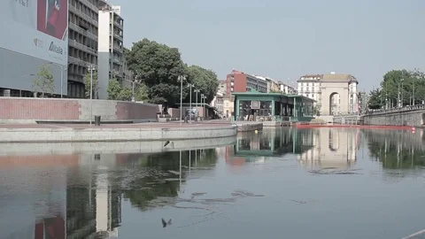 Static frame of the Naviglio in Milan Stock Footage 74130017