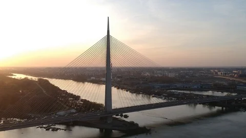 Static frame with slight tilt down above Ada bay Stock Footage 105790412