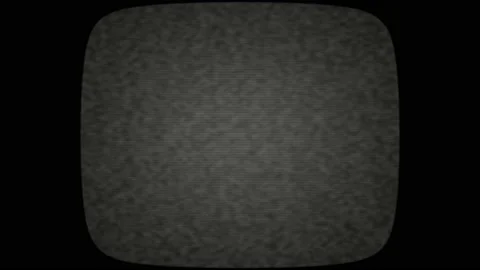 Static glitch interference and noise on retro television Stock Footage 233200696
