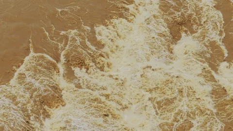 Static Hukou Waterfall Turbulent Muddy Fluid Dynamics 库存影片 342043830