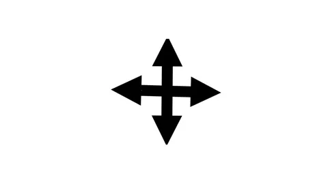 Static icon of a black four-pointed arrow on a white background. 動画素材 317291887