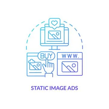 Static image ads blue gradient concept icon Stock Illustration