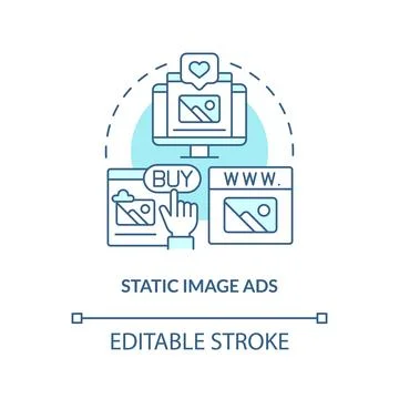 Static image ads turquoise concept icon Stock Illustration