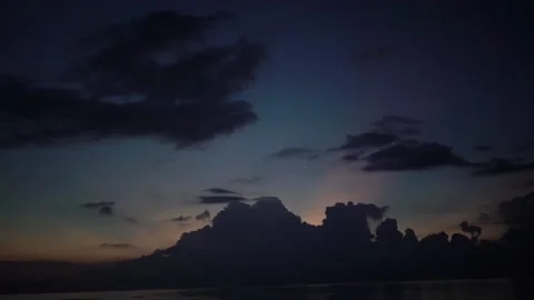 Static landscape of Maldives night with dark clouds and fabulous sunset Stock Footage 171316906