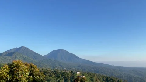 Static Landscape View of Mount Batukaru and Mount Adeng in Bali Stock Footage 335825756