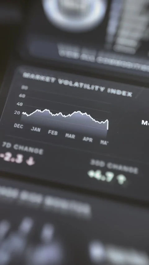 Static line chart spans December to May above two cards Stock Footage 343354915