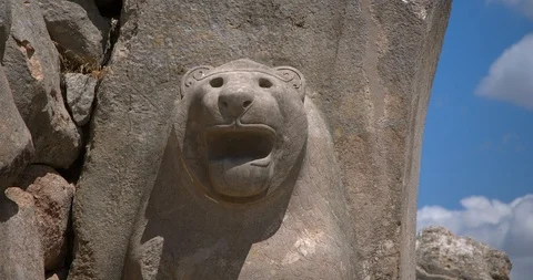 Static of Lion Gate. Hattusa archaeological site and ruins, Bogazkale, Turkey. Stock Footage 104504494