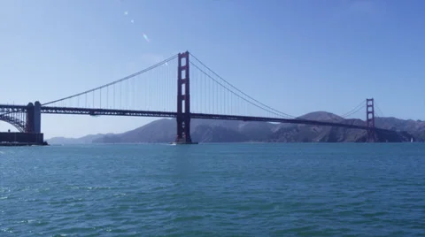 Static low angle shot of Golden Gate Bridge Video stock 35992138