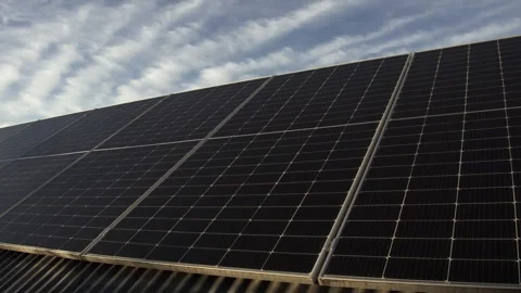 Static Low Angle Time Lapse of Solar Panels at Sunrise Video stock 336582095