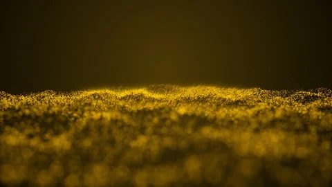 Static luminous motion made of golden particles. Dynamic abstract background. Stock Footage 103421073