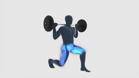 Static Lunges with Barbell Workout Video stock 165386273