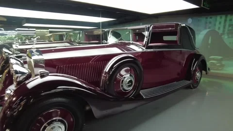 Static medium shot of 1935 Rolls-Royce Phantom II Stock Footage 338285669