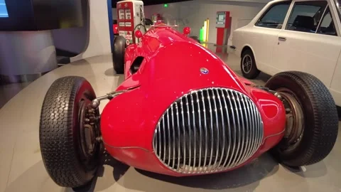 Static medium shot of 1948 Maserati vintage Italian classic racing automobile Stock-Footage 338285645