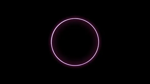 Static Neon Pink Ring on Black Background Stock Footage 327946039