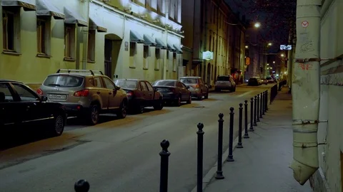 Static night view of Moshkov Lane in Saint-Petersburg Vidéo 82484185