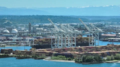Static No Motion Seattle Washington State Drone Aerial View 스톡 동영상 335416307