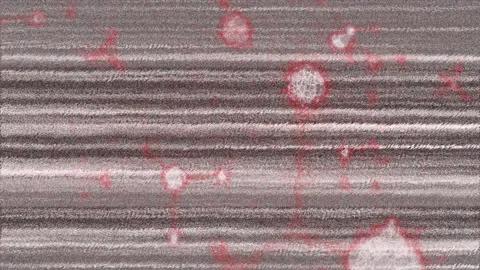Static noise texture animating across frame, with red-pink glitch blotches Stock Footage 307800749