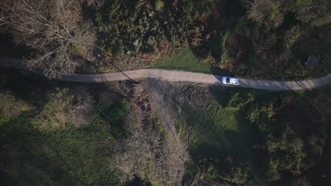 Static Overhead Pickup on Farm Track Stock Footage 336562889