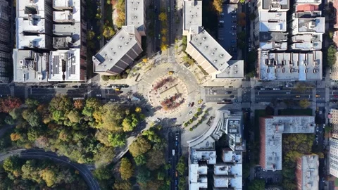 Static Overhead View of Central Park Traffic Circle, Upper Manhattan Vídeo Stock 344589984