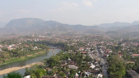 Static Panorama view of Luang Prabang, Laos Stock Footage 293127809