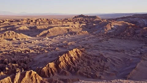 Static panoramic of the Valle de la Luna in the Atacama Desert Stock Footage 238628014