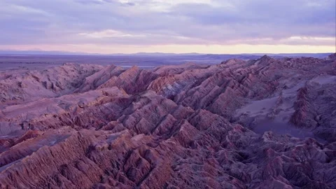 Static panoramic of the Valley of the Moon in the Atacama Desert Stock Footage 238628391