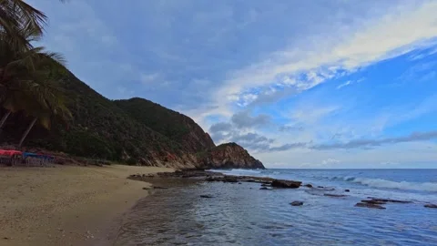 Static panoramic view of Cepe Beach in Aragua State, Venezuela Stock Footage 331749227