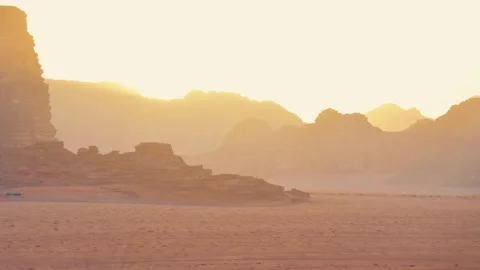 Static Planet Mars like landscape sunset timelapse - Photo of Wadi Rum dese.. Stock Footage 257030020