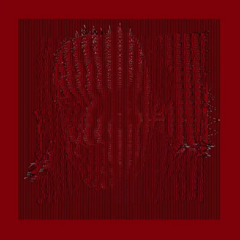 A static pond of digital red reveals a beautiful face Stock Footage 245538080