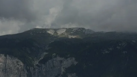 Static scenic of mountain in mist and clouds. Stock Footage 86757363