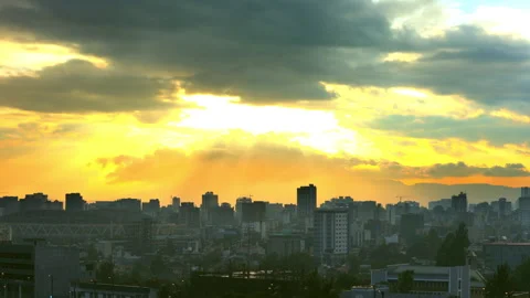 Static shot of Addis Ababa at sunset Stock Footage 293507132
