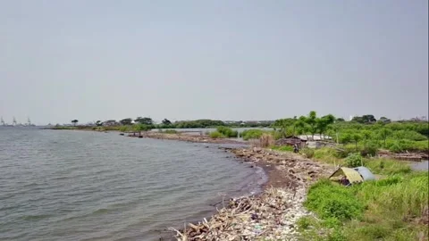 Static shot of Baruna beach located in North Semarang, Central Java, Stock Footage 262303917