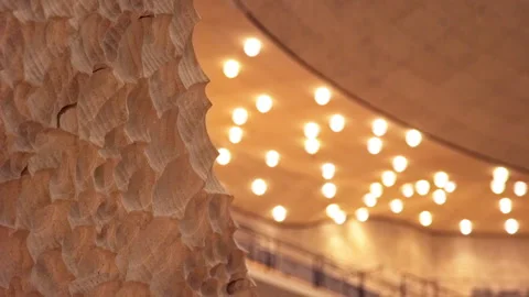 Static shot of the beautiful wall designs and lighting concepts of the Vídeo Stock 202110097