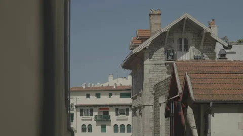 Static shot of Biarritz rooftops and houses 스톡 동영상 346281966