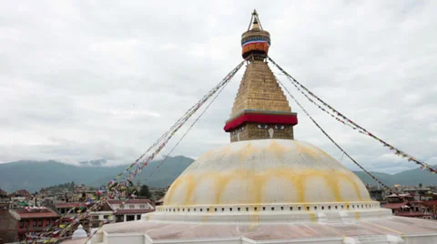Static shot of Boudhanath Temple, Kathmandu Stock Footage 31495047