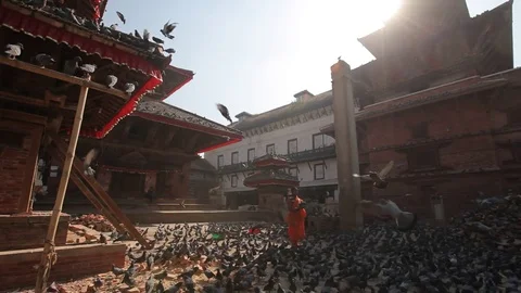 Static shot of Buddhist monk Stock Footage 71219873