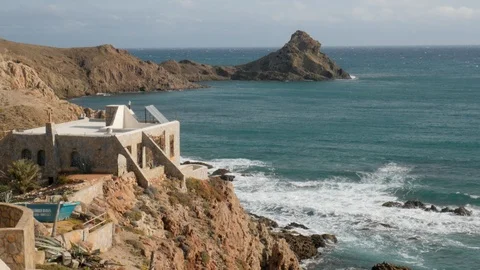 Static shot of "Cabo de Gata" a cape in the south of Spain Stock Footage 121623267