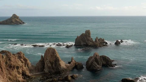 Static shot of "cabo de Gata" a famous cape in the south of Spain Stock Footage 121676338
