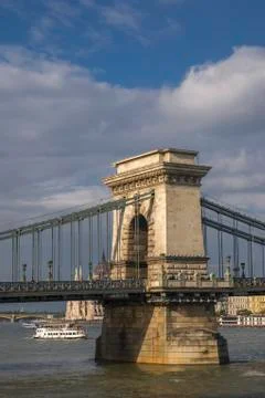 Static shot of the Chain Bridge in Budapest Stock Photos