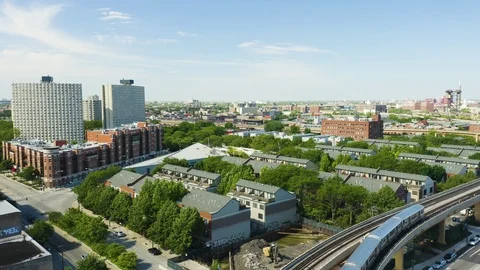 Static Shot as Chicago CTA Subway Train Passes [4K] Video stock 110716656