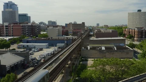 Static Shot of Chicago CTA Subway Train [4K] Video stock 110716821