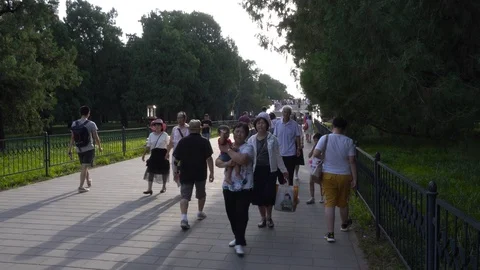 Static shot in China on the area of the Temple of heaven Stock Footage 124555275