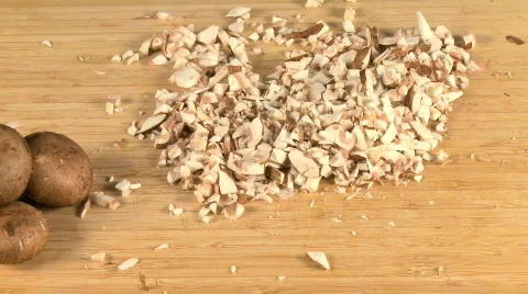 Static Shot Chopped Mushrooms Video stock 533689