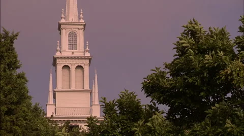 Static shot of Church Steeple Stock Footage 53338425