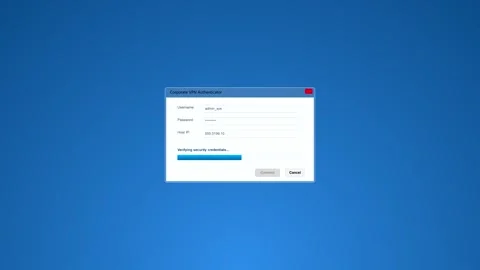 Static shot of computer login window loading progress bar Stock Footage 347013311