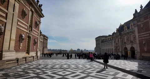 Static Shot of Cour Royale and Horizon at the Palace of Versailles during Stock Footage 320457551