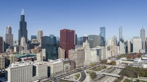 Static Shot of Downtown Chicago From Above Stock Footage 142755005