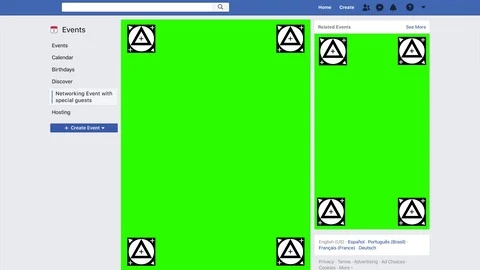 Static shot of facebook style web page with chroma key elements for users Stock Footage 119381884